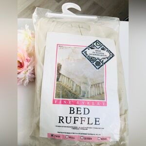 NWT Fine Eyelet Cream Twin Bed Ruffle